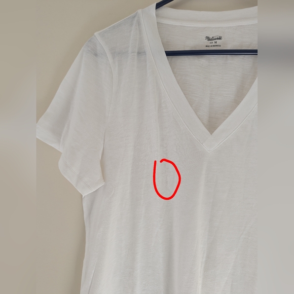 Madewell Women's Whisper Cotton V-Neck Tee White NEW MB722 Casual Layering Top - Picture 8 of 8